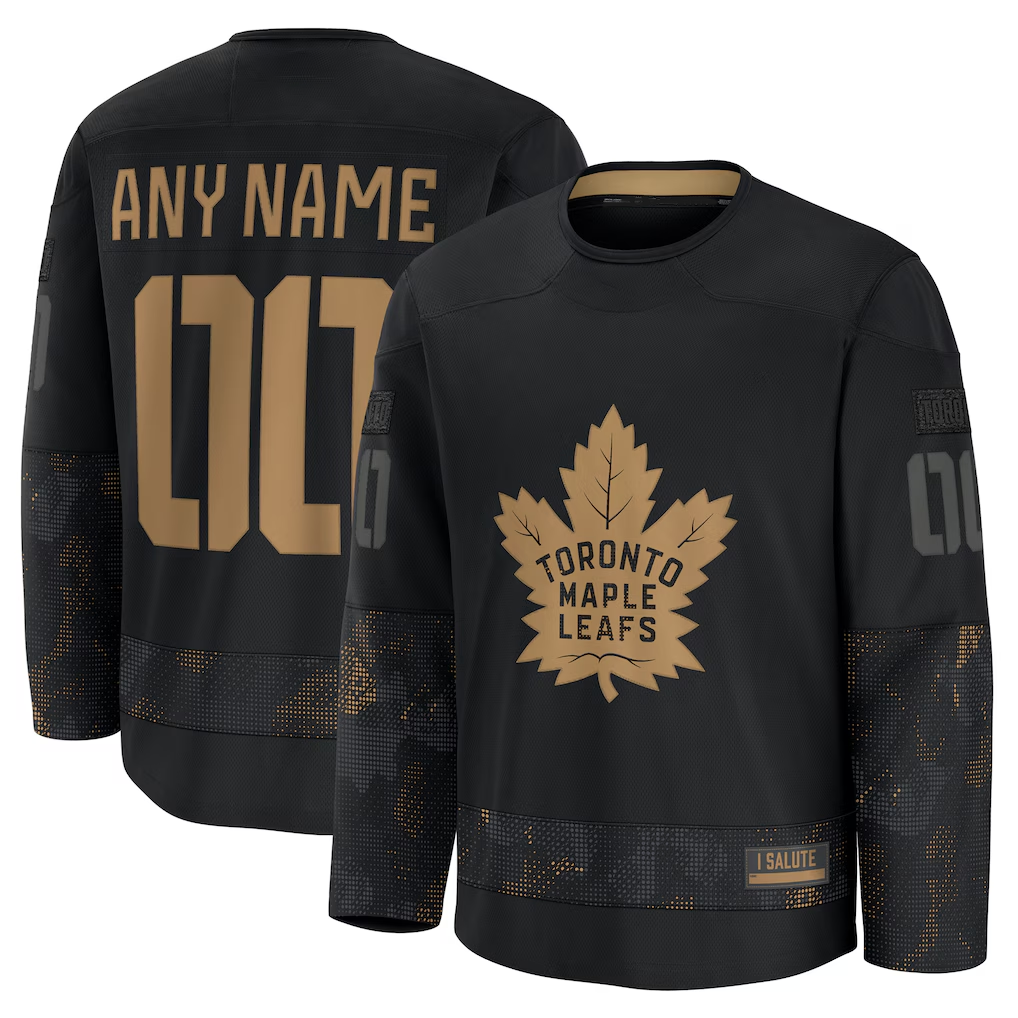Boles Custom TM.Leafs Black 2024 Military Appreciation Practice Jerseys