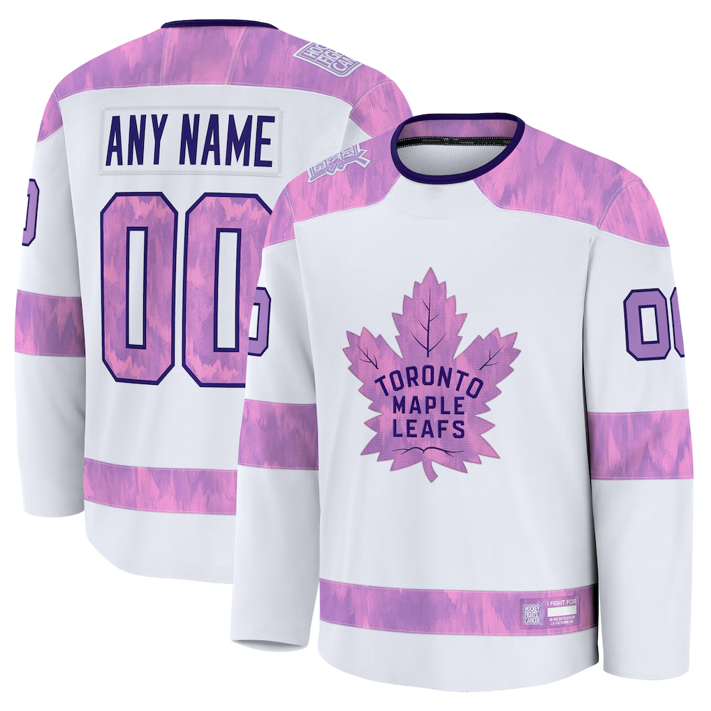 Boles Custom TM.Leafs White 2024 Hockey Fights Cancer Practice Jerseys