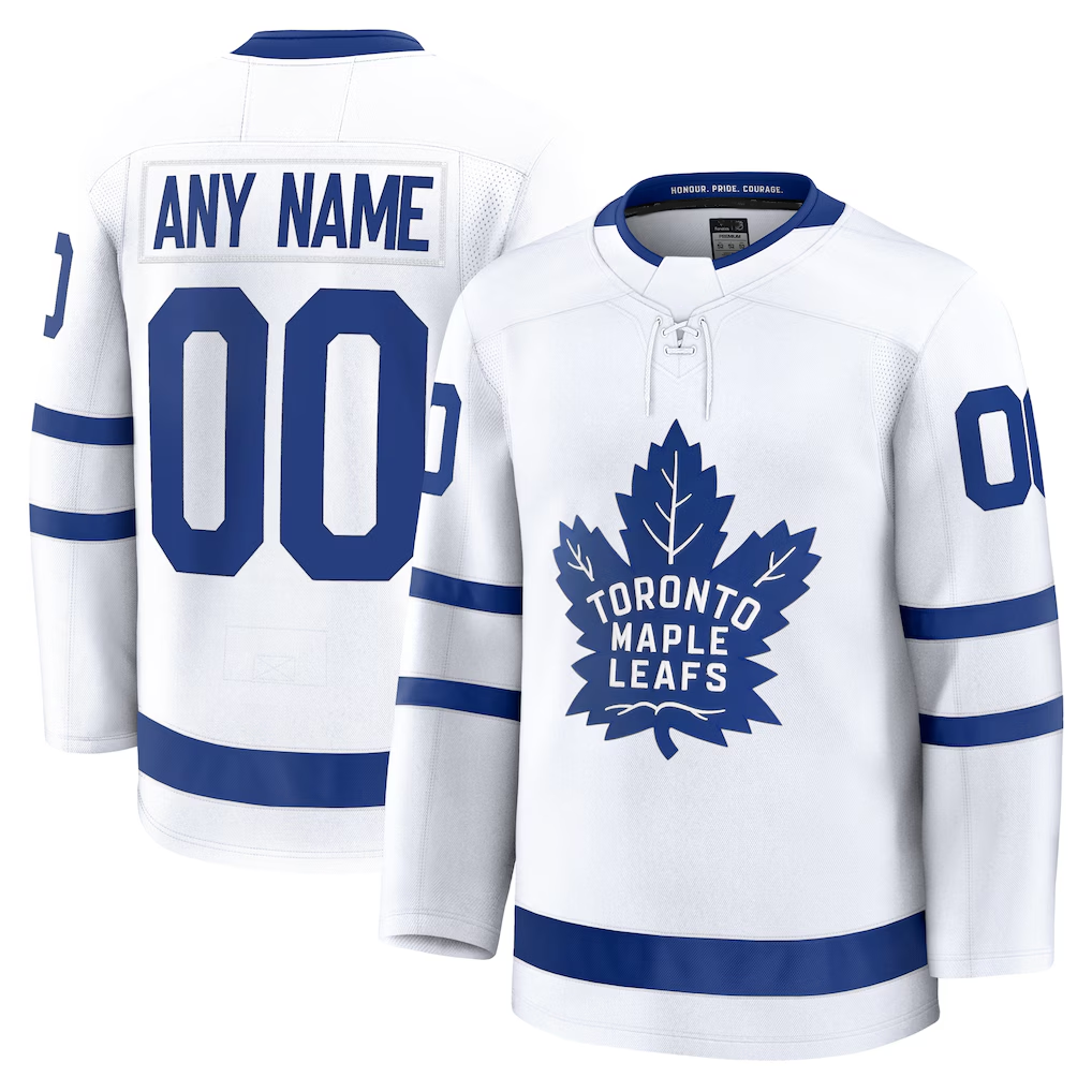 Boles Custom TM.Leafs White Away Premium Jerseys