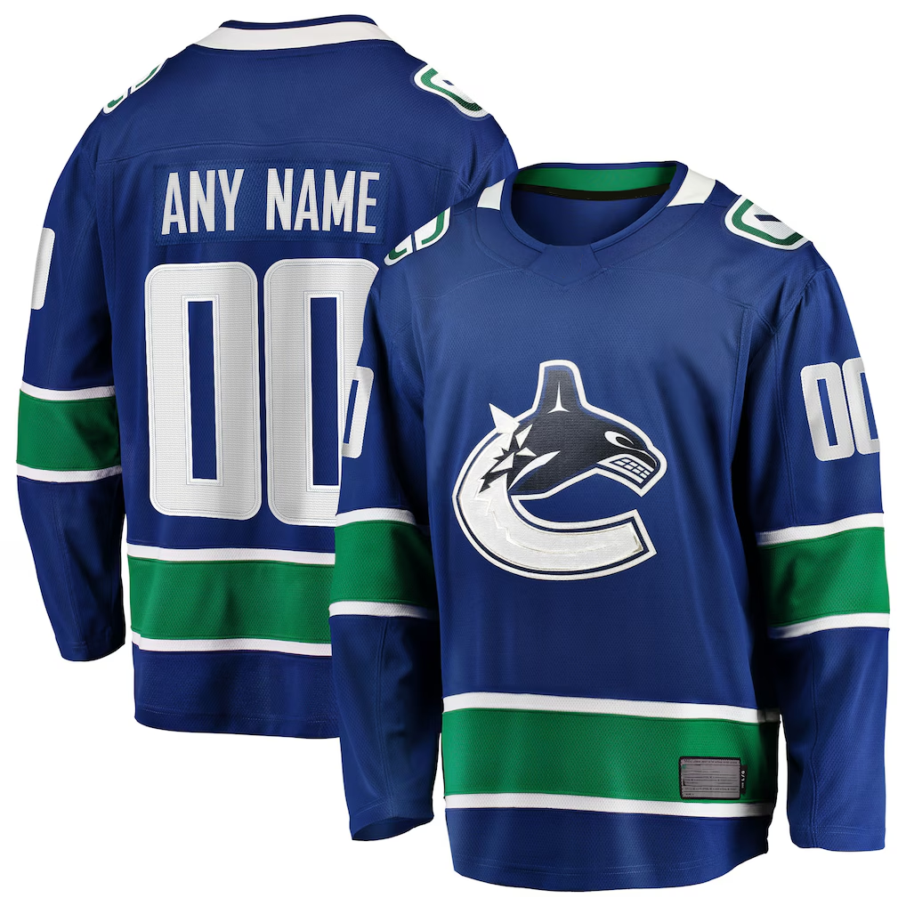 Boles Custom V.Canucks Blue Home Team Breakaway Jerseys