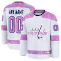 Boles Custom W.Capitals White 2024 Hockey Fights Cancer Practice Jerseys