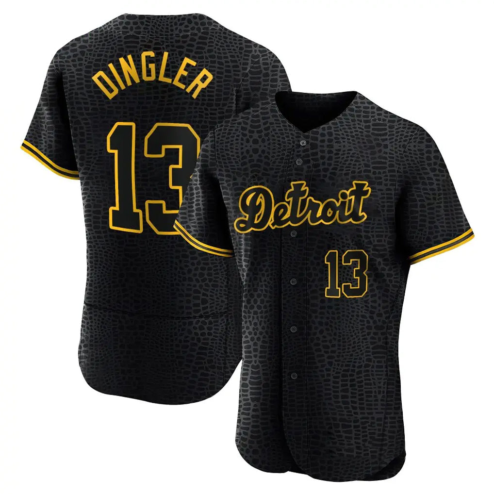 Boles D.Tigers #13 Dillon Dingler Player Black Snake Skin City Limited Elite Home Stitched Jerseys