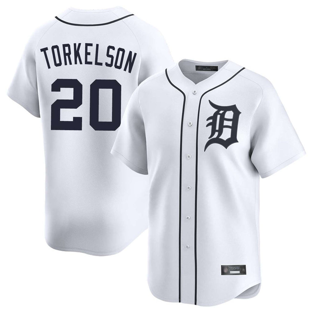 Boles D.Tigers #20 Spencer Torkelson Player White Home Limited Stitched Jerseys