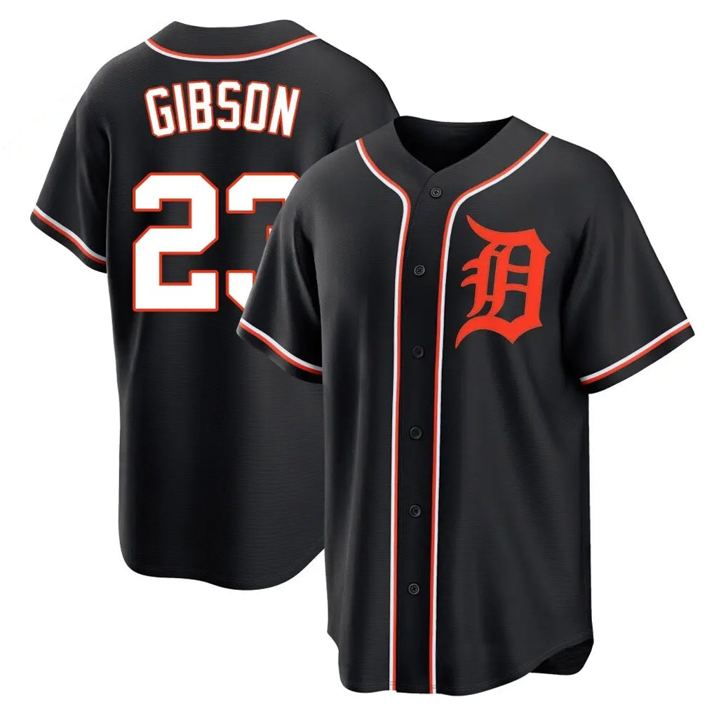 Boles D.Tigers #23 Kirk Gibson Player Black Fashion Out Home Game Stitched Jerseys