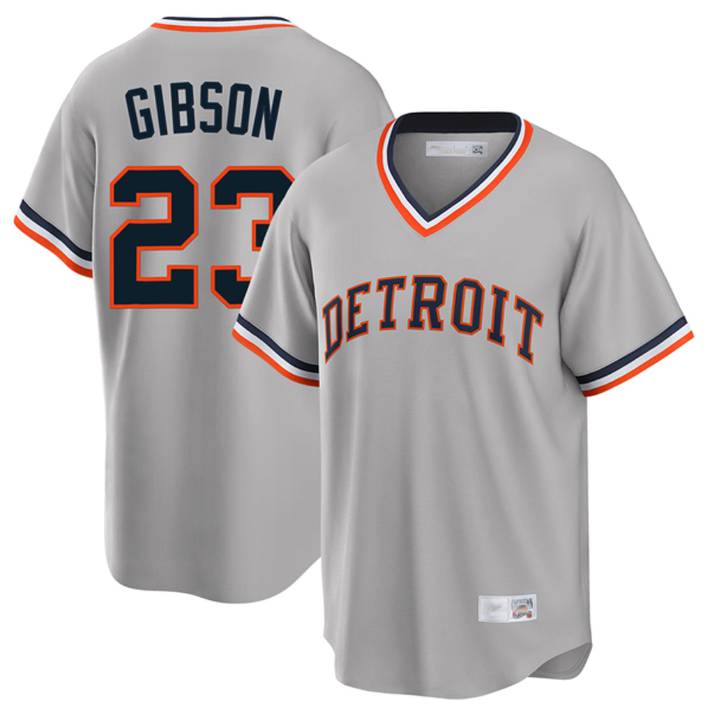 Boles D.Tigers #23 Kirk Gibson Player Gray Cooperstown T-shirt Home Game Stitched Jerseys