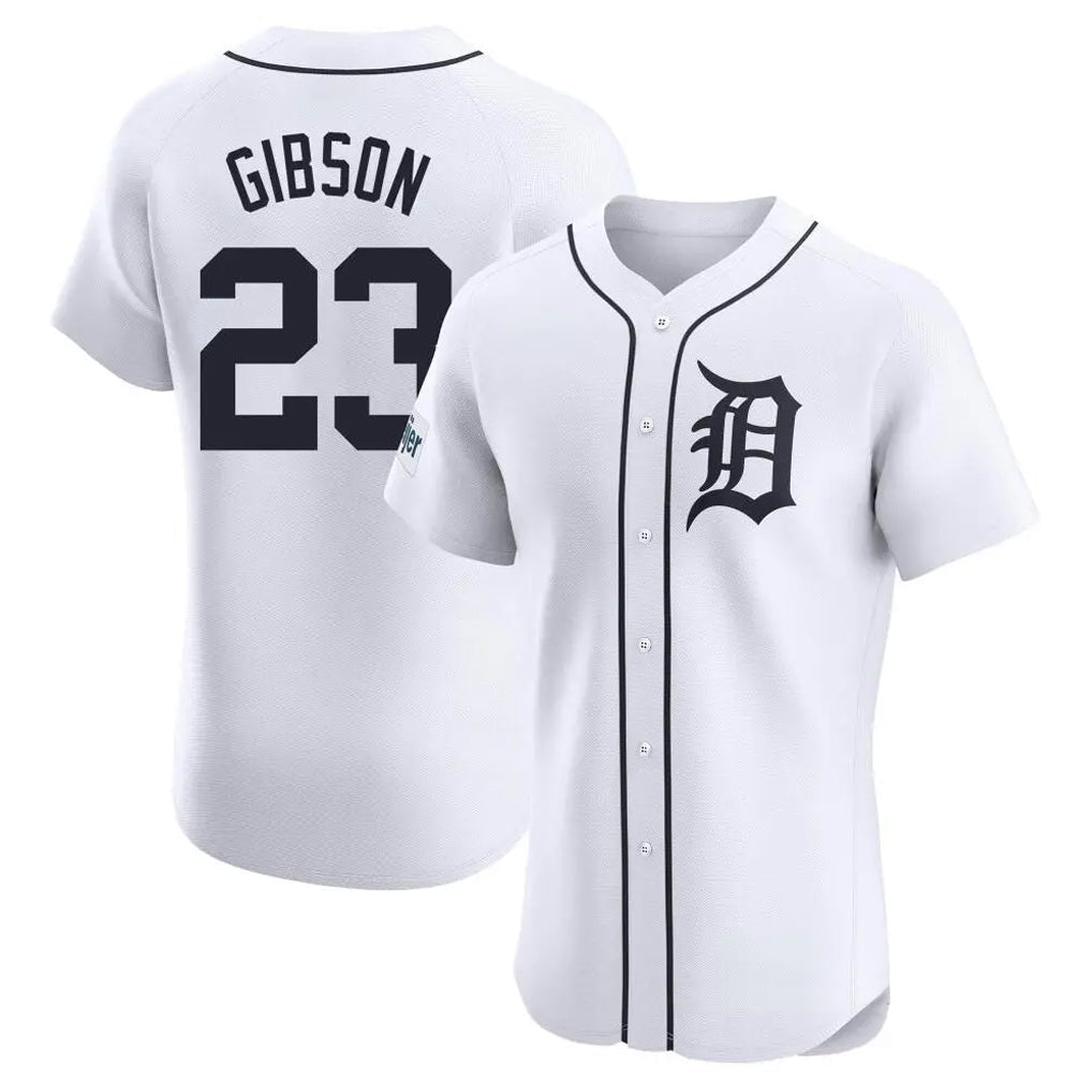 Boles D.Tigers #23 Kirk Gibson Player White Limited Elite Home Stitched Jerseys
