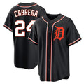 Boles D.Tigers #24 Miguel Cabrera Player Black Fashion Out Home Game Stitched Jerseys