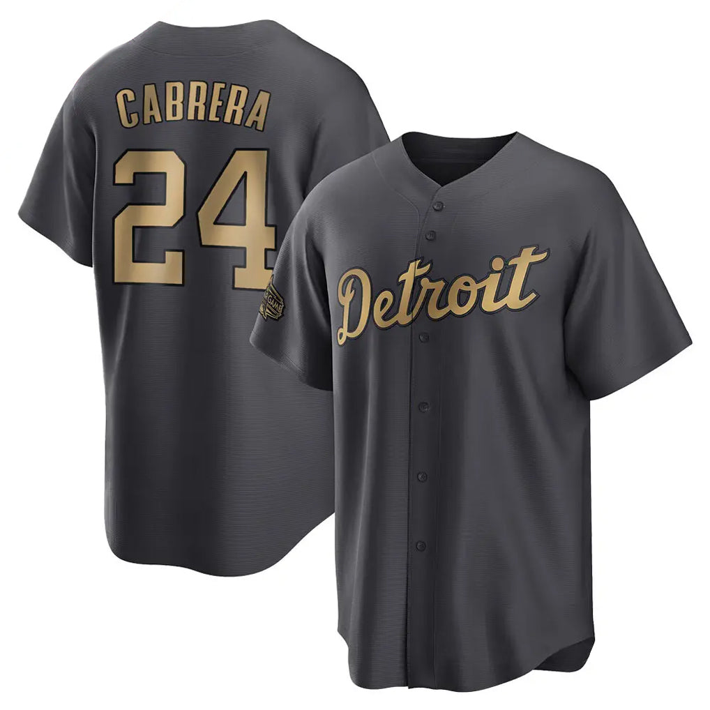 Boles D.Tigers #24 Miguel Cabrera Player Charcoal All-Star Home Game Stitched Jerseys
