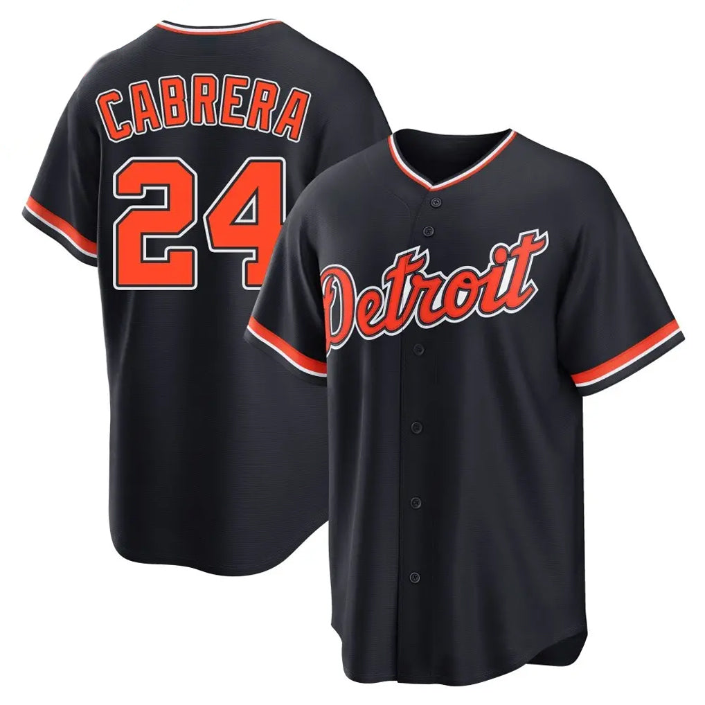 Boles D.Tigers #24 Miguel Cabrera Player Navy Home Game Stitched Jerseys