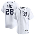 Boles D.Tigers #28 Javier B¨¢ez Player White Home Limited Stitched Jerseys