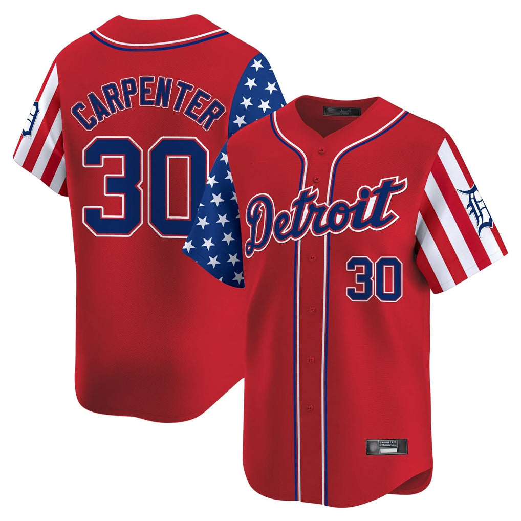 Boles D.Tigers #30 Kerry Carpenter Player Red Independence Day Vapor Premier Limited Stitched Jerseys