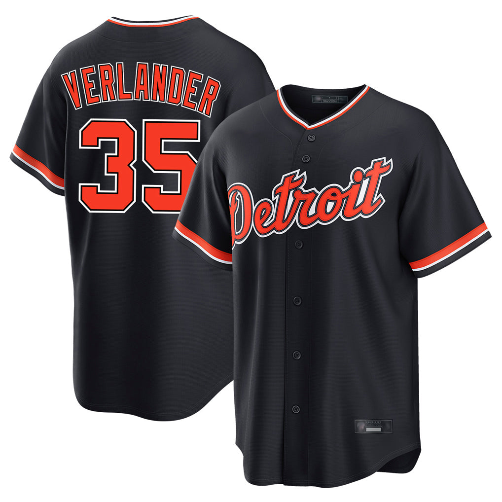 Boles D.Tigers #35 Justin Verlander Player Navy Home Game Stitched Jerseys