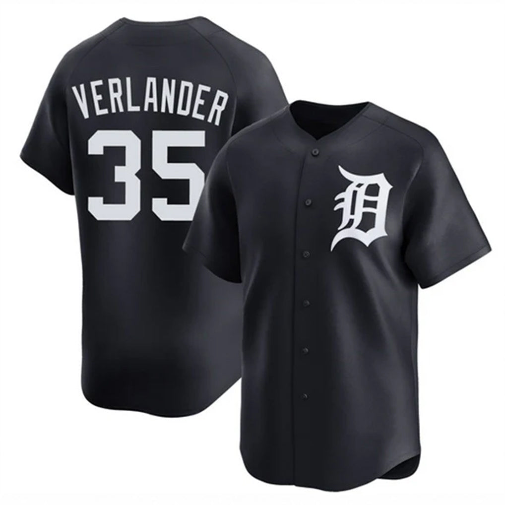 Boles D.Tigers #35 Justin Verlander Player Navy Home Limited Game Stitched Jerseys