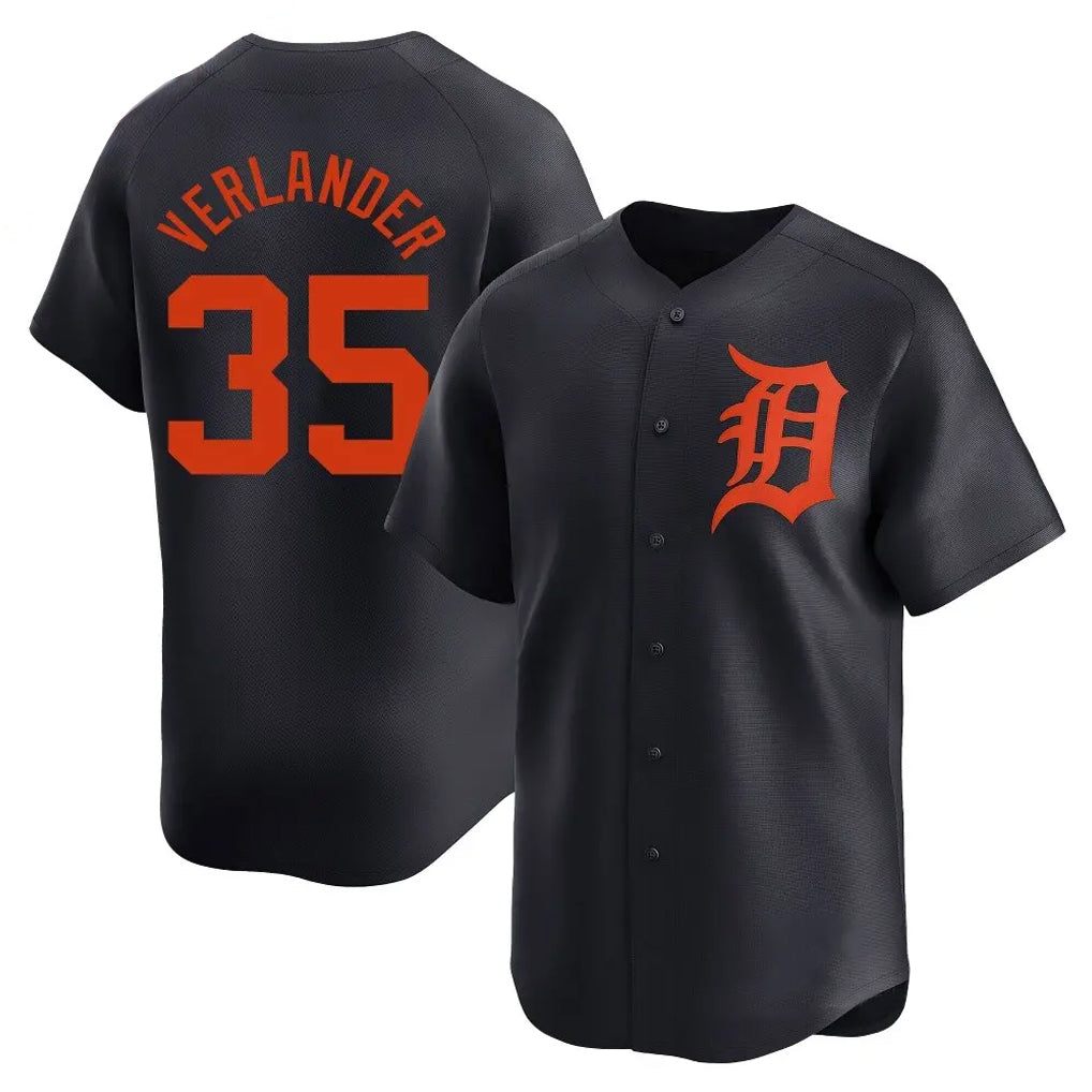 Boles D.Tigers #35 Justin Verlander Player Navy Home Limited Stitched Jerseys