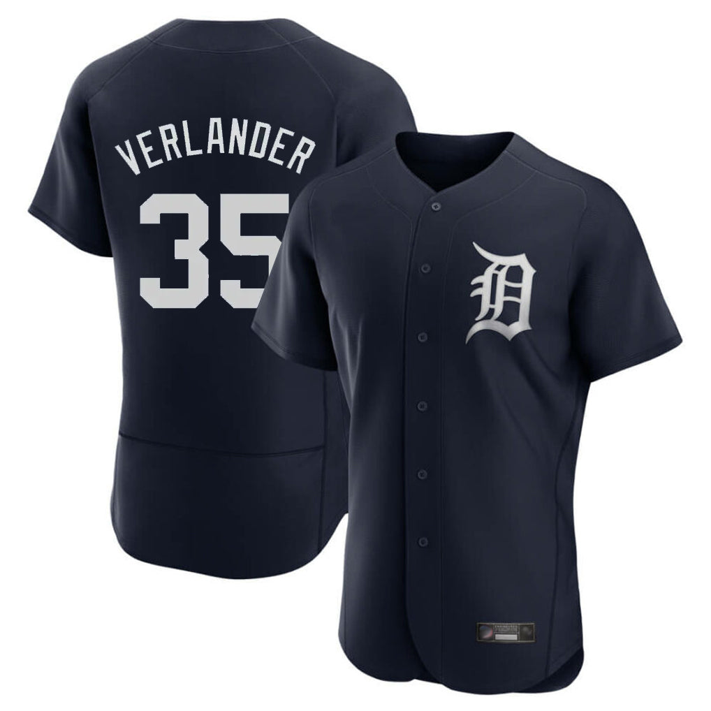 Boles D.Tigers #35 Justin Verlander Player Navy Limited Elite Home Stitched Jerseys