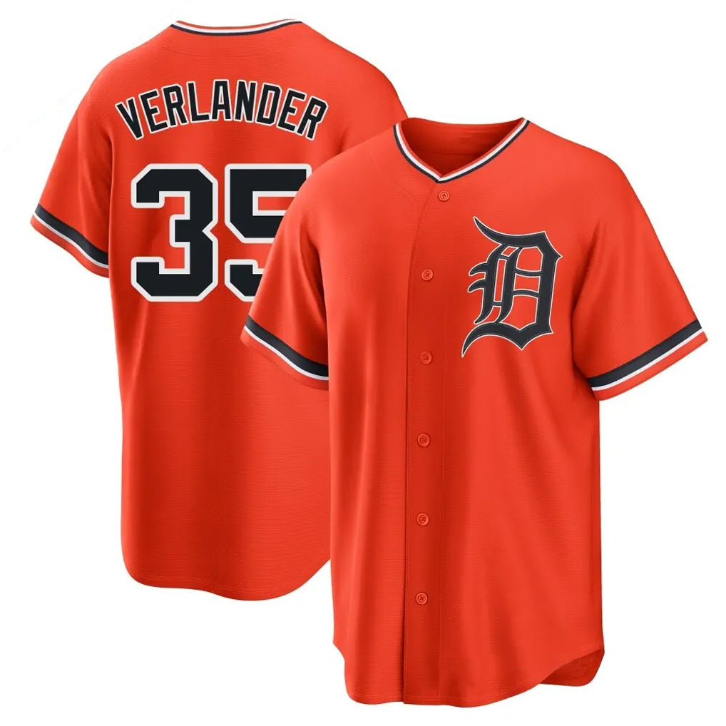 Boles D.Tigers #35 Justin Verlander Player Orange Home Game Stitched Jerseys