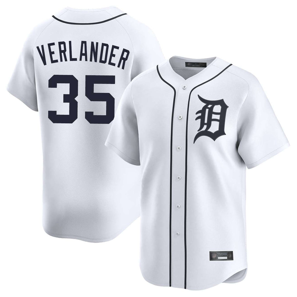 Boles D.Tigers #35 Justin Verlander Player White Home Limited Stitched Jerseys