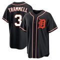 Boles D.Tigers #3 Alan Trammell Player Black Fashion Out Home Game Stitched Jerseys