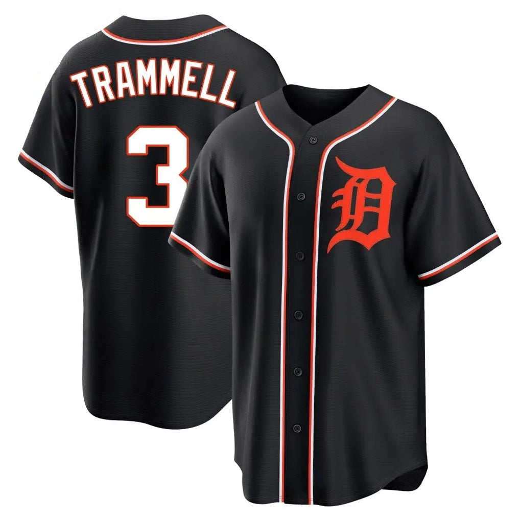 Boles D.Tigers #3 Alan Trammell Player Black Fashion Out Home Game Stitched Jerseys