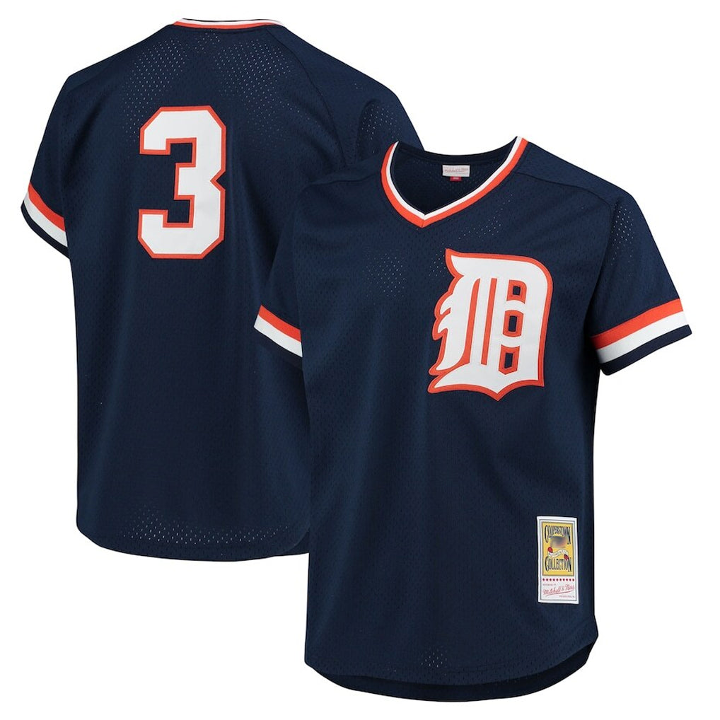 Boles D.Tigers #3 Alan Trammell Player Mitchell & Ness Navy 1984 Mesh Batting Practice  T-shirt Stitched Jerseys