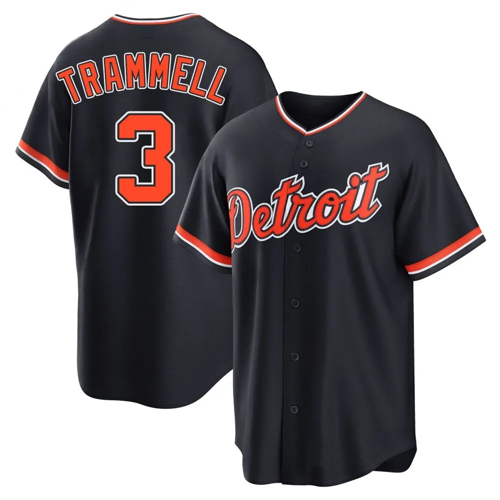 Boles D.Tigers #3 Alan Trammell Player Navy Home Game Stitched Jerseys