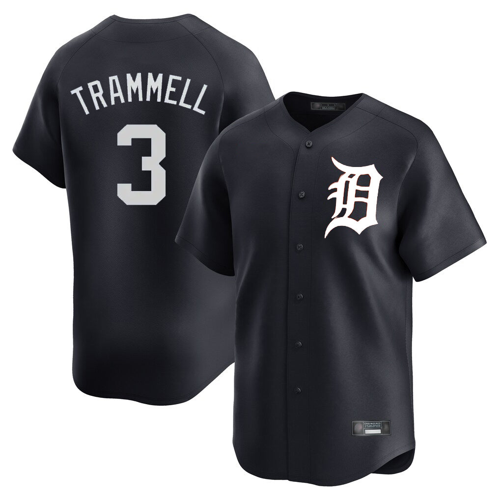 Boles D.Tigers #3 Alan Trammell Player Navy Home Limited Game Stitched Jerseys