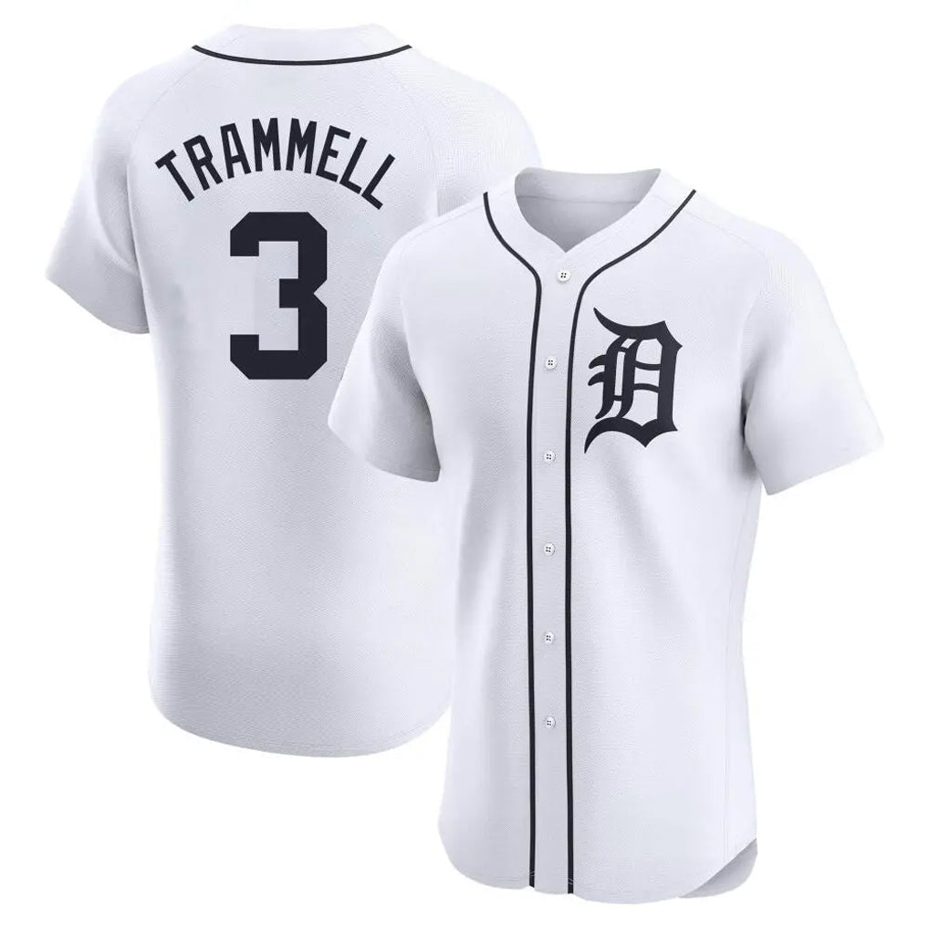 Boles D.Tigers #3 Alan Trammell Player White Limited Elite Home Stitched Jerseys