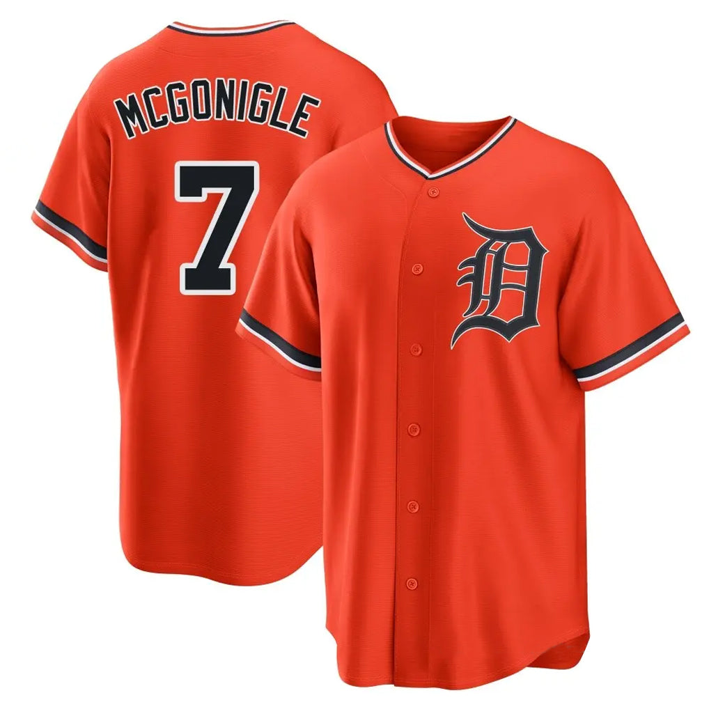 Boles D.Tigers #7 Kevin McGonigle Player Orange Home Game Stitched Jerseys