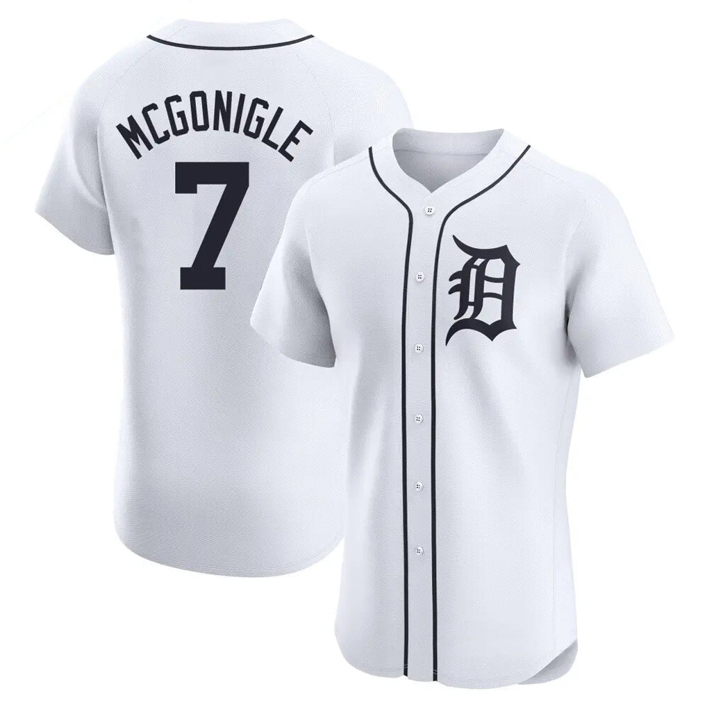 Boles D.Tigers #7 Kevin McGonigle Player White Limited Elite Home Stitched Jerseys