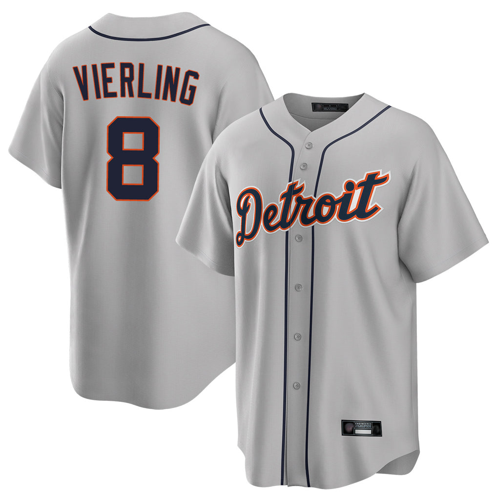 Boles D.Tigers #8 Matt Vierling Player Gray Home Game Stitched Jerseys