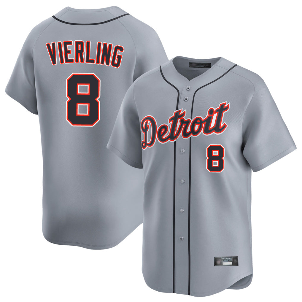 Boles D.Tigers #8 Matt Vierling Player Gray Home Limited Stitched Jerseys