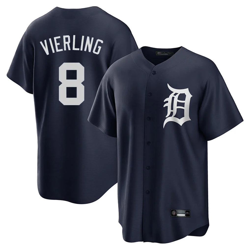 Boles D.Tigers #8 Matt Vierling Player Navy Game Home Stitched Jerseys