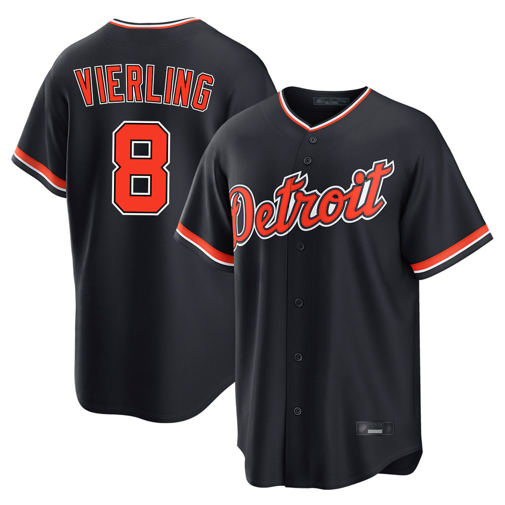 Boles D.Tigers #8 Matt Vierling Player Navy Home Game Stitched Jerseys