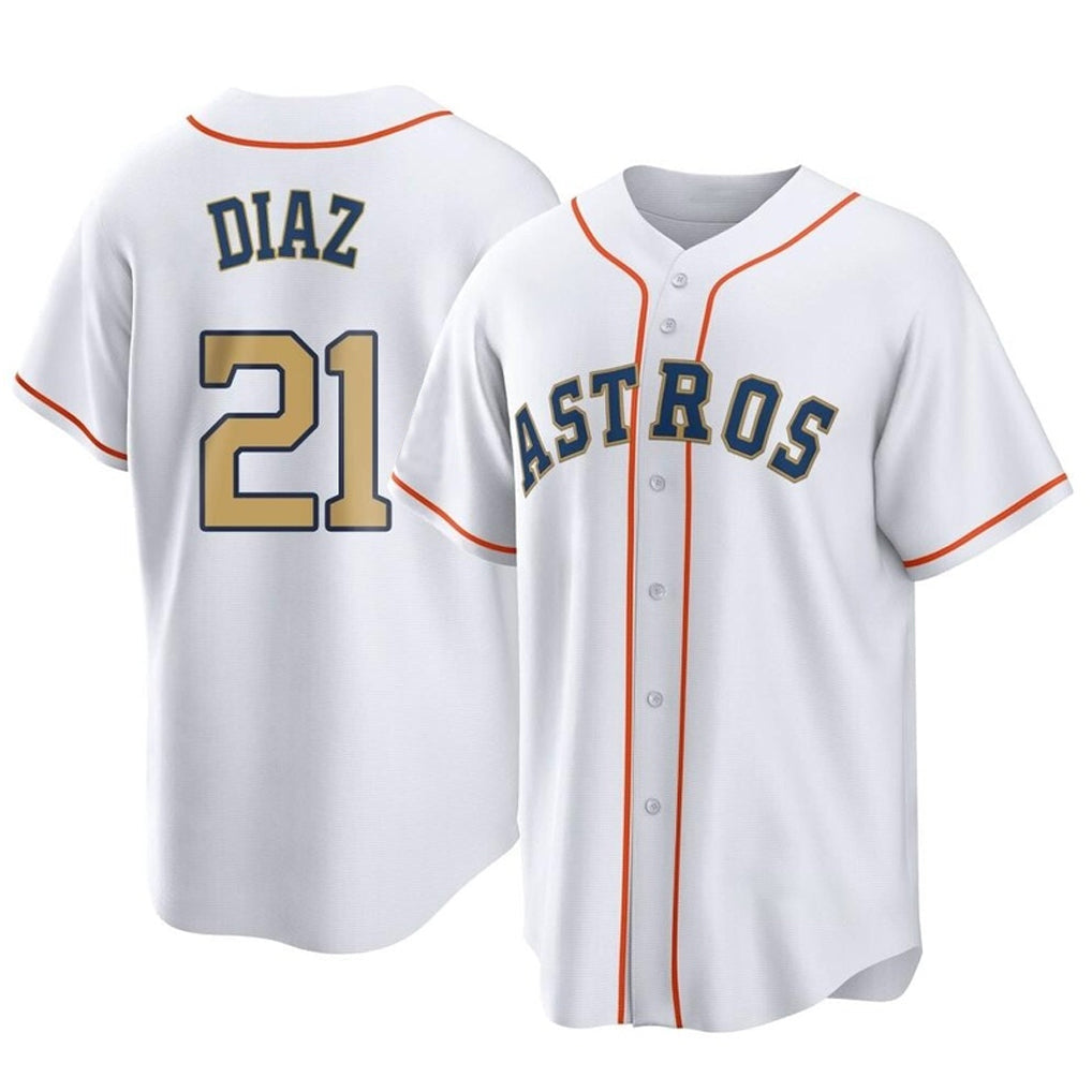 Boles H.Astros #21 Yainer Diaz Player Gold Collection Game Home Stitched Jerseys