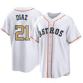 Boles H.Astros #21 Yainer Diaz Player Gold Collection Game Home Stitched Jerseys