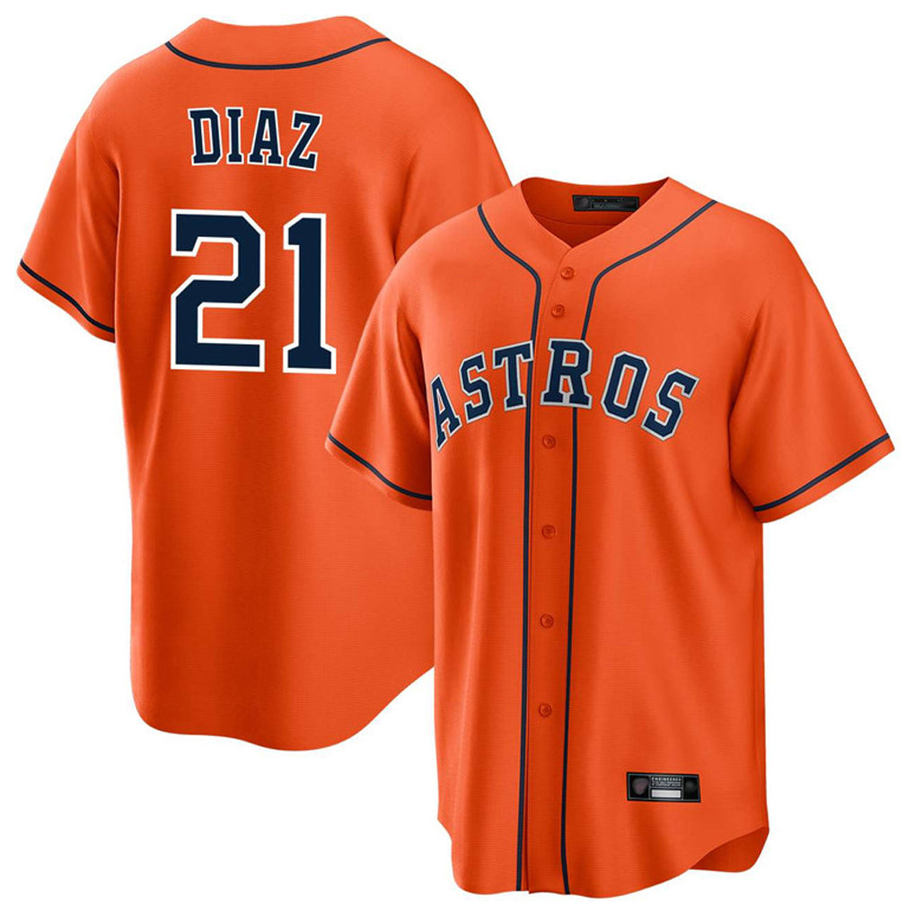 Boles H.Astros #21 Yainer Diaz Player Orange Home Game Stitched Jerseys