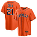 Boles H.Astros #21 Yainer Diaz Player Orange Home Game Stitched Jerseys