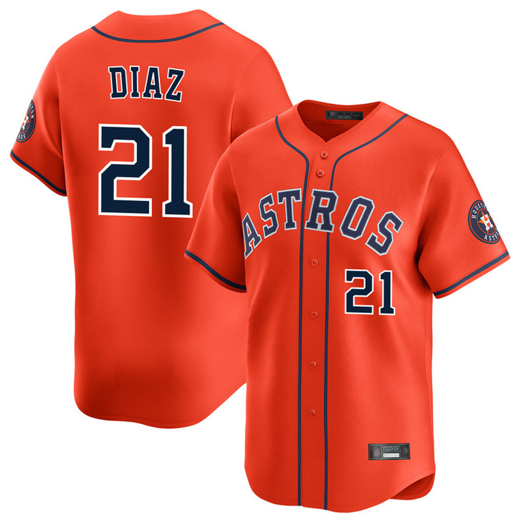 Boles H.Astros #21 Yainer Diaz Player Orange Home Limited Stitched Jerseys