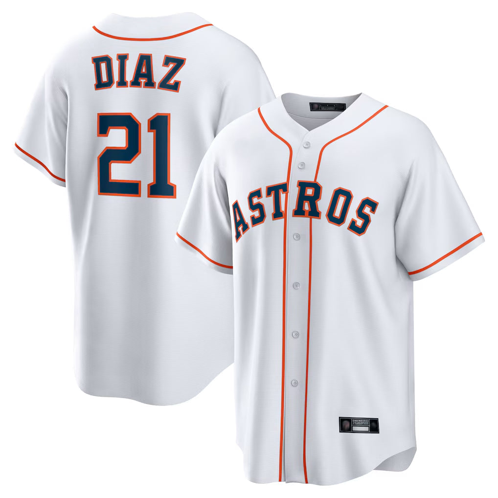 Boles H.Astros #21 Yainer Diaz Player White Home Game Stitched Jerseys