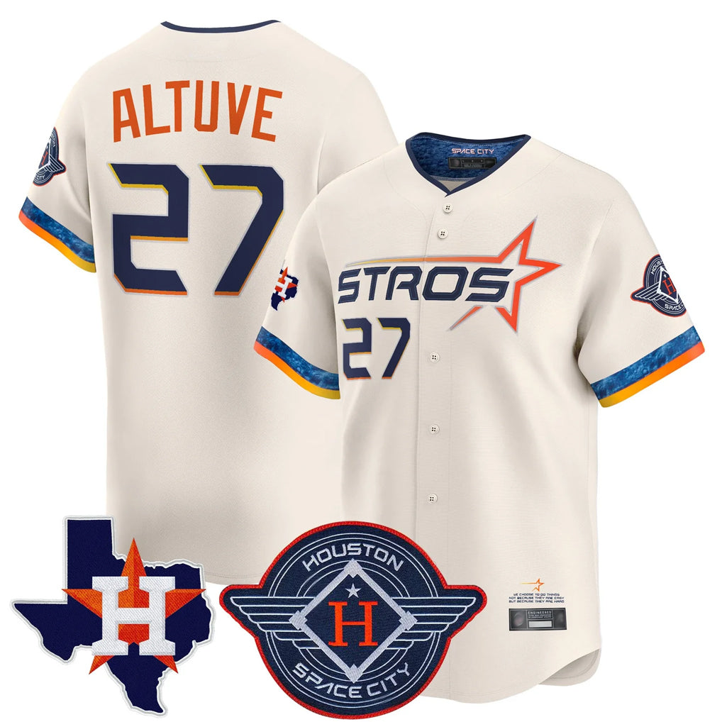 Boles H.Astros #27 Jose Altuve Player Cream City Connect Texas Patch Vapor Premier Limited Home Stitched Jerseys