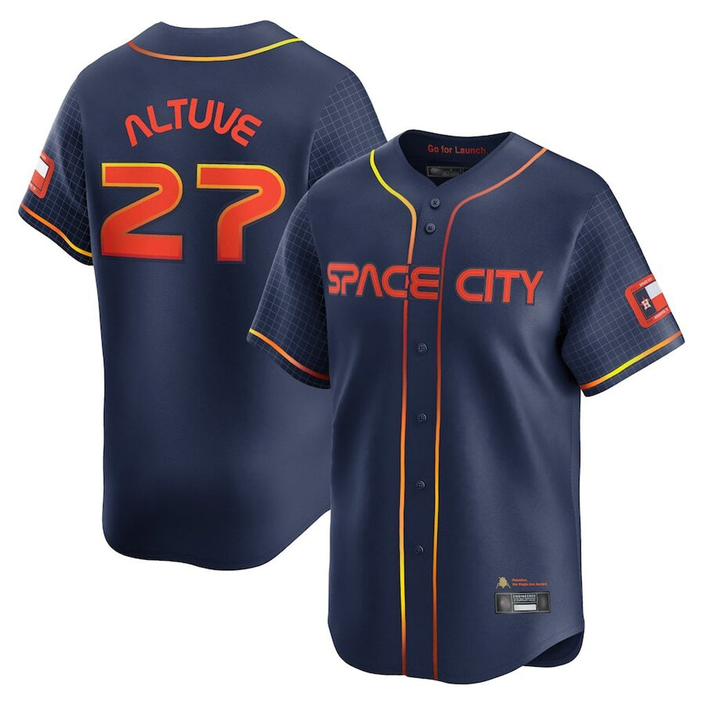 Boles H.Astros #27 Jose Altuve Player Navy City Connect Limited Home Stitched Jerseys
