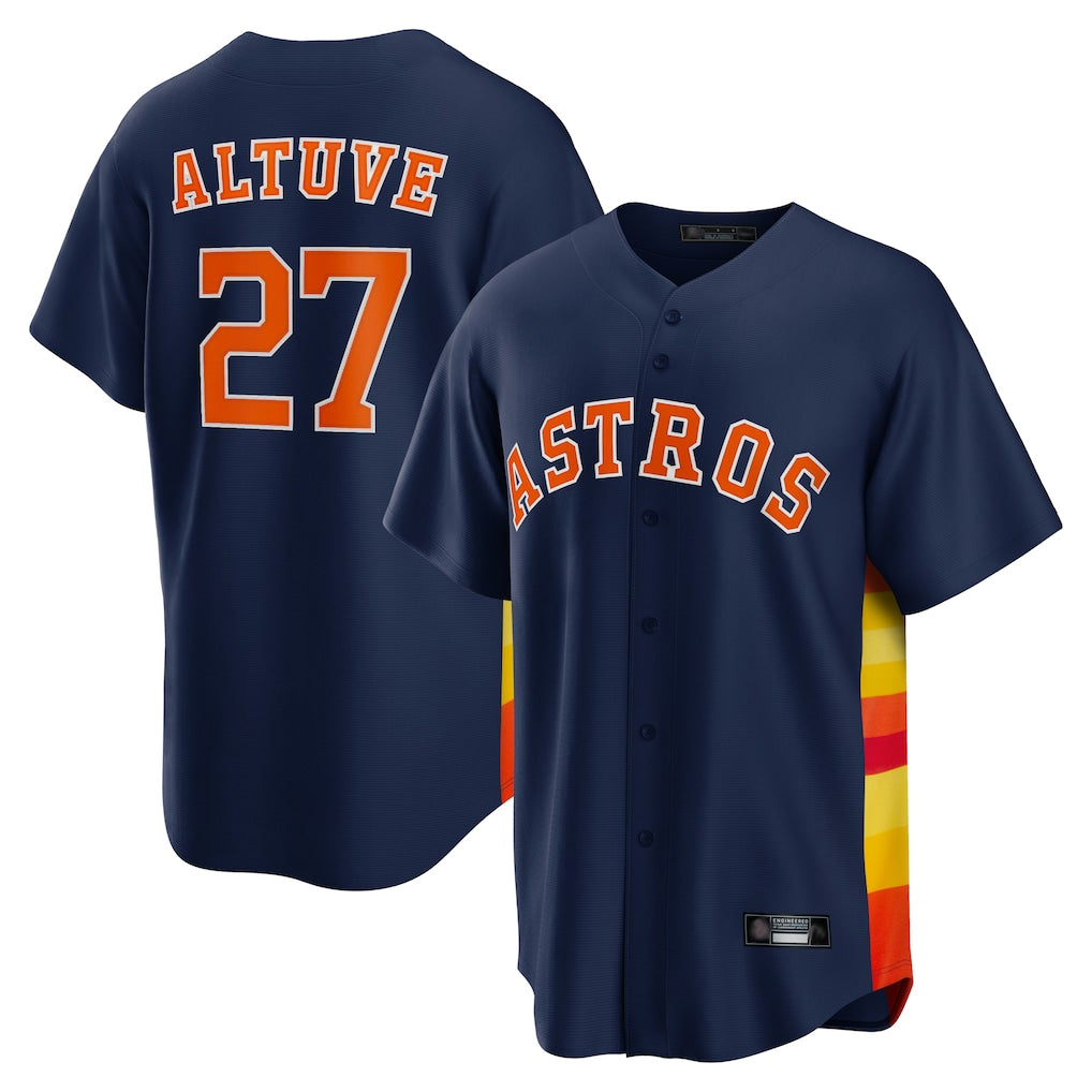 Boles H.Astros #27 Jose Altuve Player Navy Home Game Stitched Jerseys