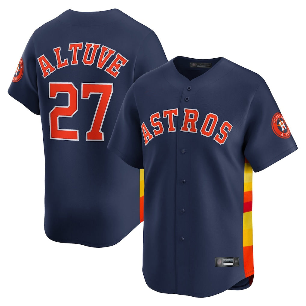 Boles H.Astros #27 Jose Altuve Player Navy Home Limited Stitched Jerseys