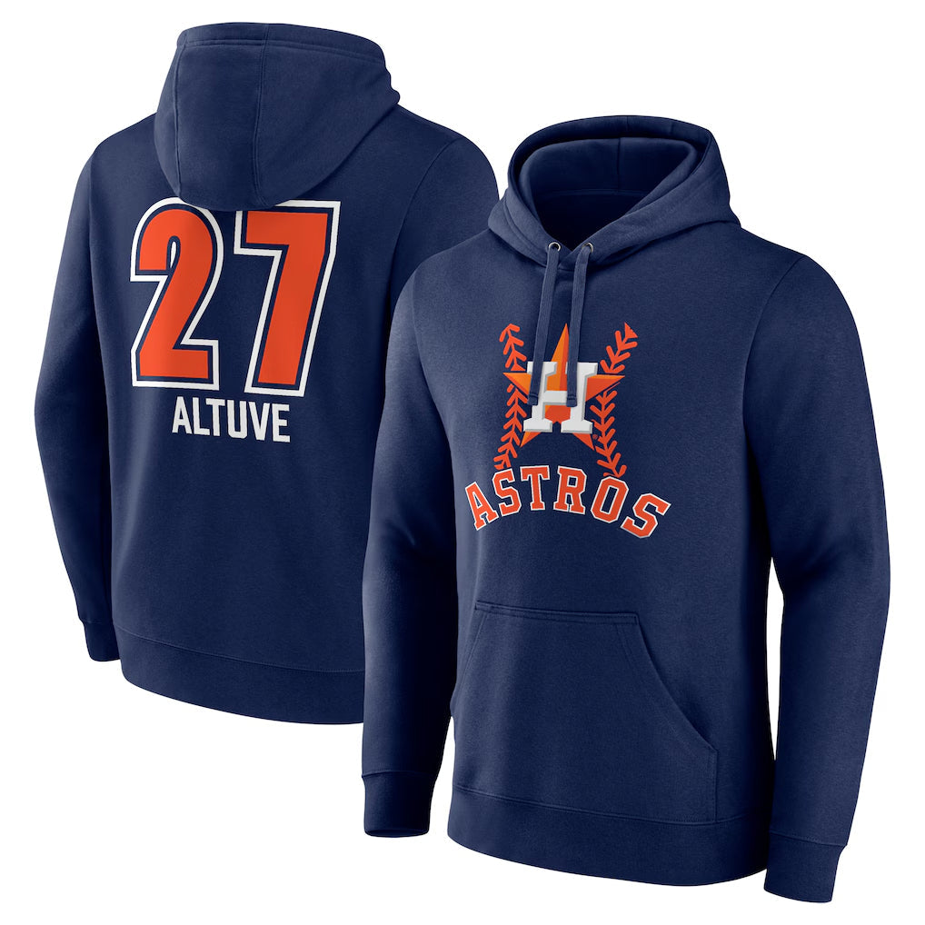 Boles H.Astros #27 Jose Altuve Player Navy Pullover Hoodie Stitched Jerseys