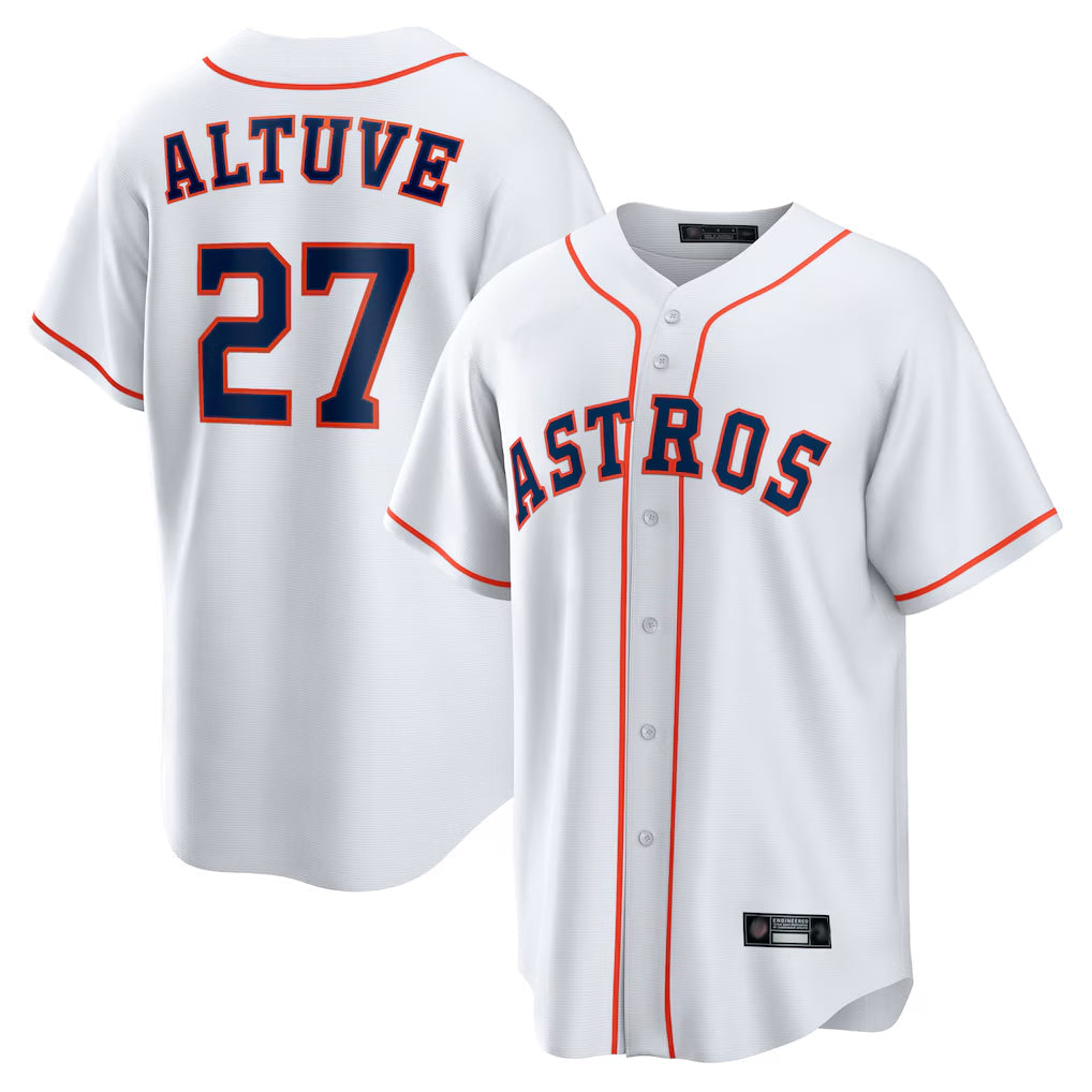 Boles H.Astros #27 Jose Altuve Player White Home Game Stitched Jerseys