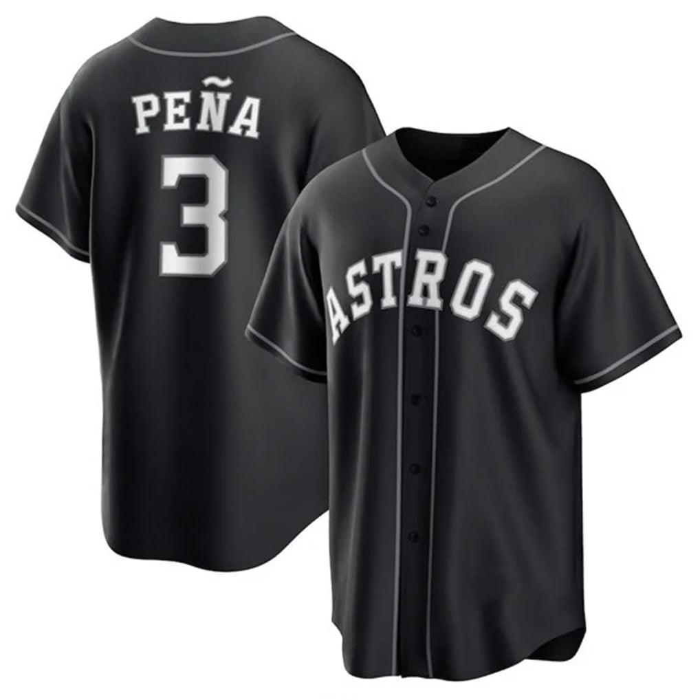 Boles H.Astros #3 Jeremy Pe?a Player Black Home Game Stitched Jerseys