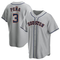 Boles H.Astros #3 Jeremy Pe?a Player Gray Home Game Stitched Jerseys