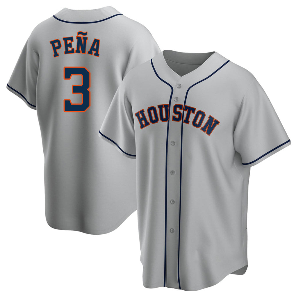 Boles H.Astros #3 Jeremy Pe?a Player Gray Home Game Stitched Jerseys