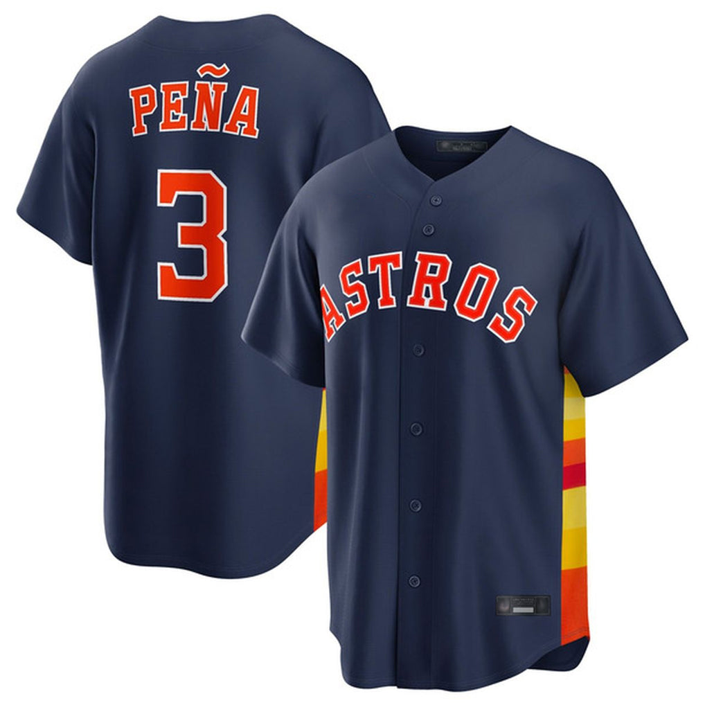 Boles H.Astros #3 Jeremy Pe?a Player Navy Home Game Stitched Jerseys