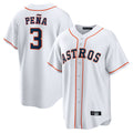 Boles H.Astros #3 Jeremy Pe?a Player White Home Game Stitched Jerseys